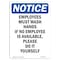 Signmission OSHA Notice Sign, Employees Must Wash Hands If No, 14in X 10in Rigid Plastic, 10" W, 14" L, Portrait OS-NS-P-1014-V-11974 - alternate 1